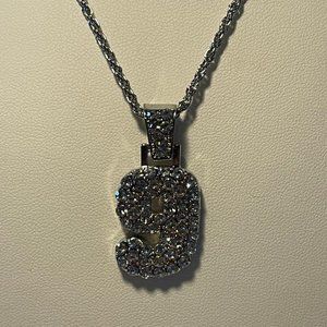 Rhinestone #9 Necklace New